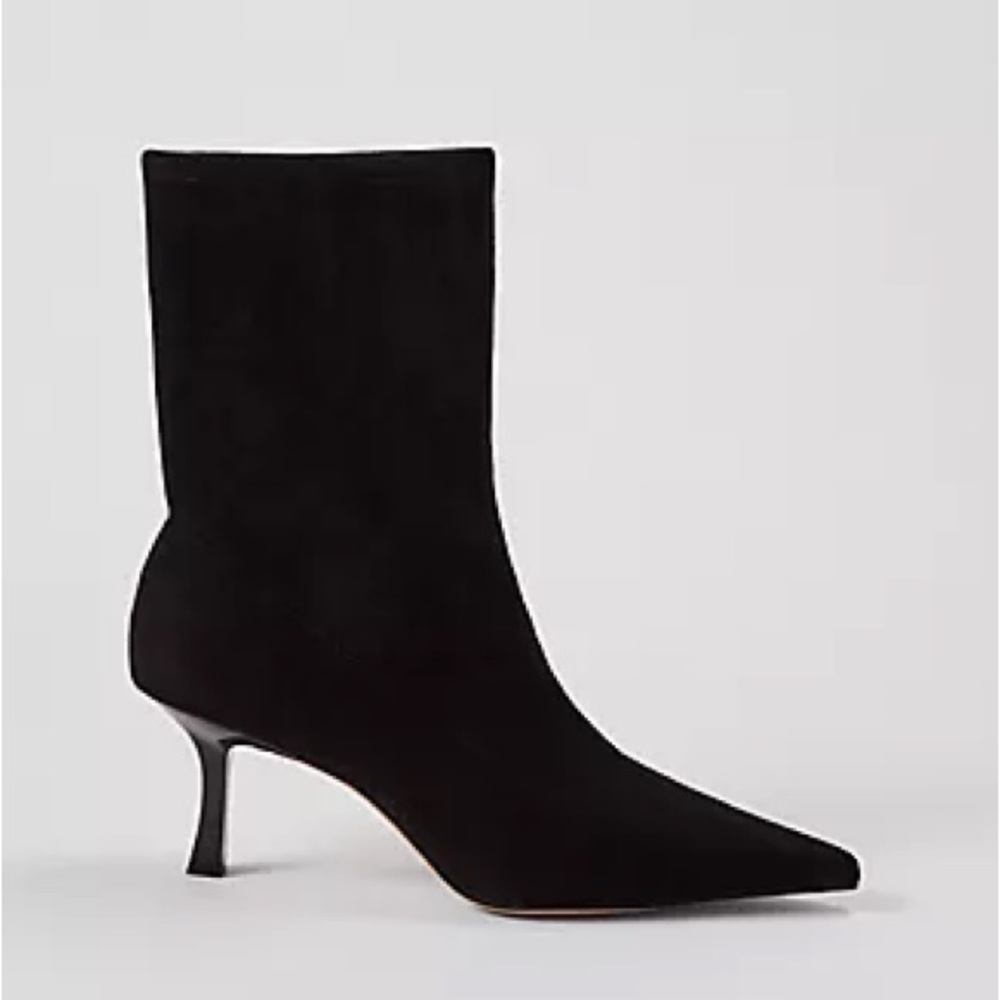 New without tags: Ann Taylor Microstretch Suede Pointy Toe Bootie